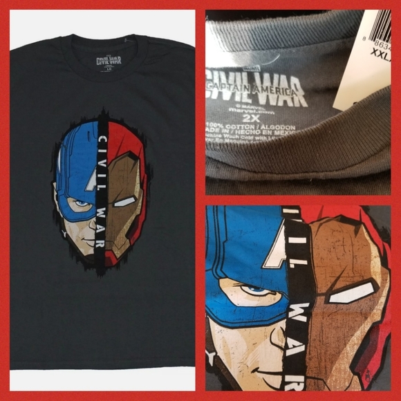 Civil Captain America - Iron Man T-Shirt - XXL - Picture 2 of 4
